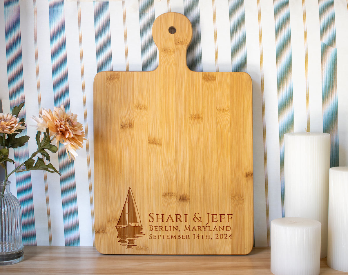 Sailboat Beach Wedding Cutting Board