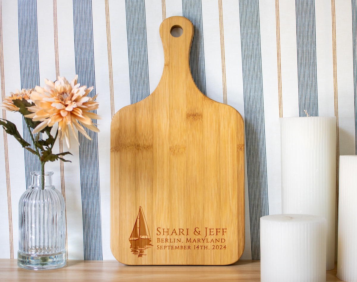 Sailboat Beach Wedding Cutting Board