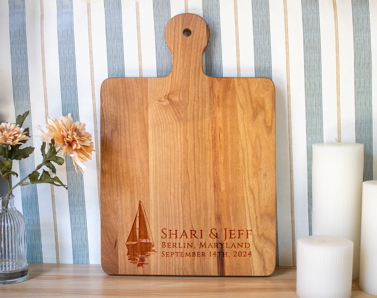 Sailboat Beach Wedding Cutting Board