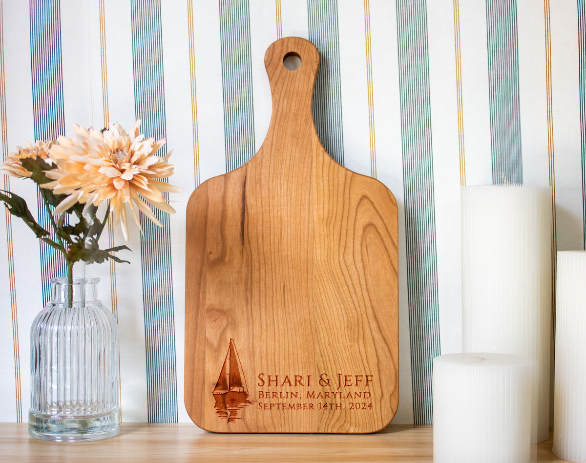 Sailboat Beach Wedding Cutting Board