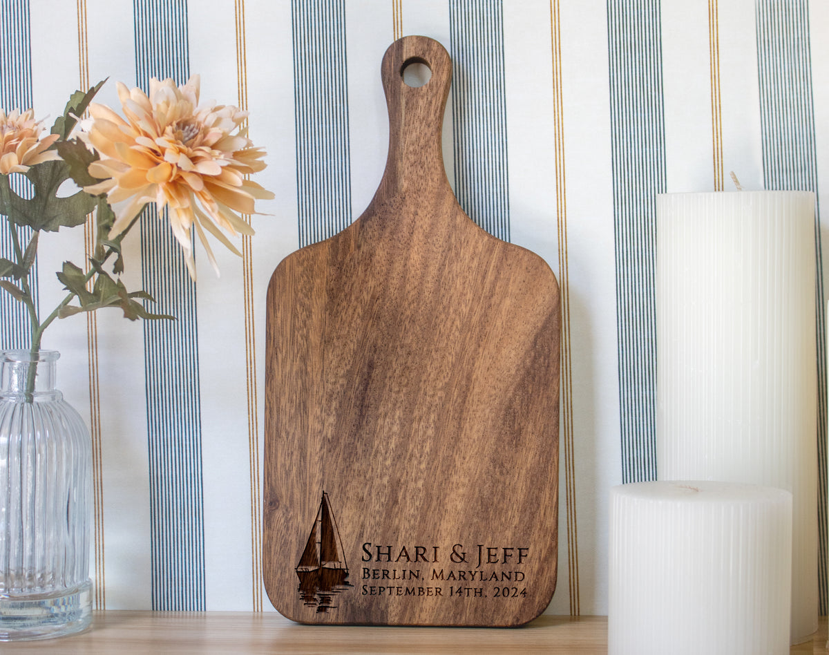 Sailboat Beach Wedding Cutting Board