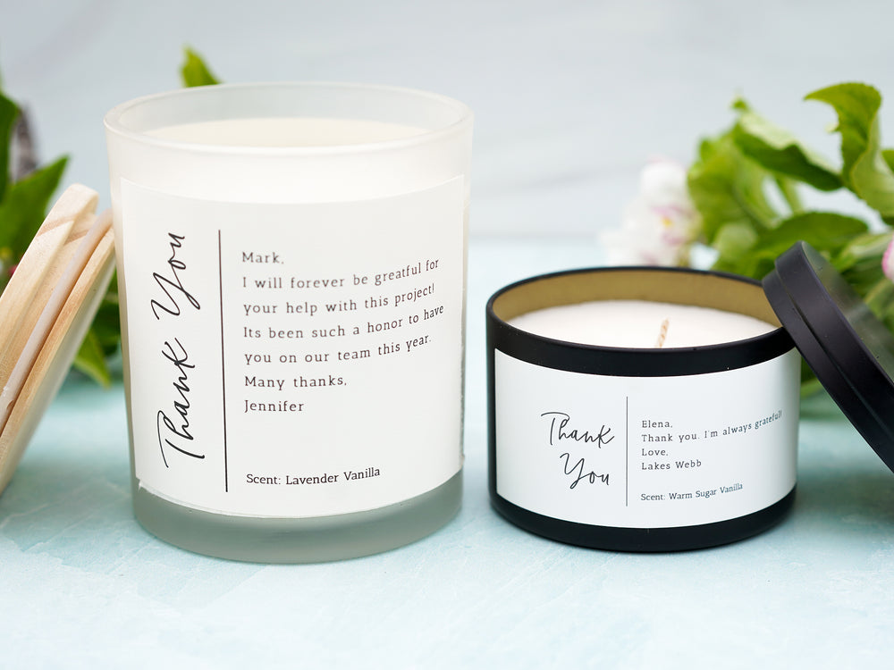 Personalized Thank You Candle