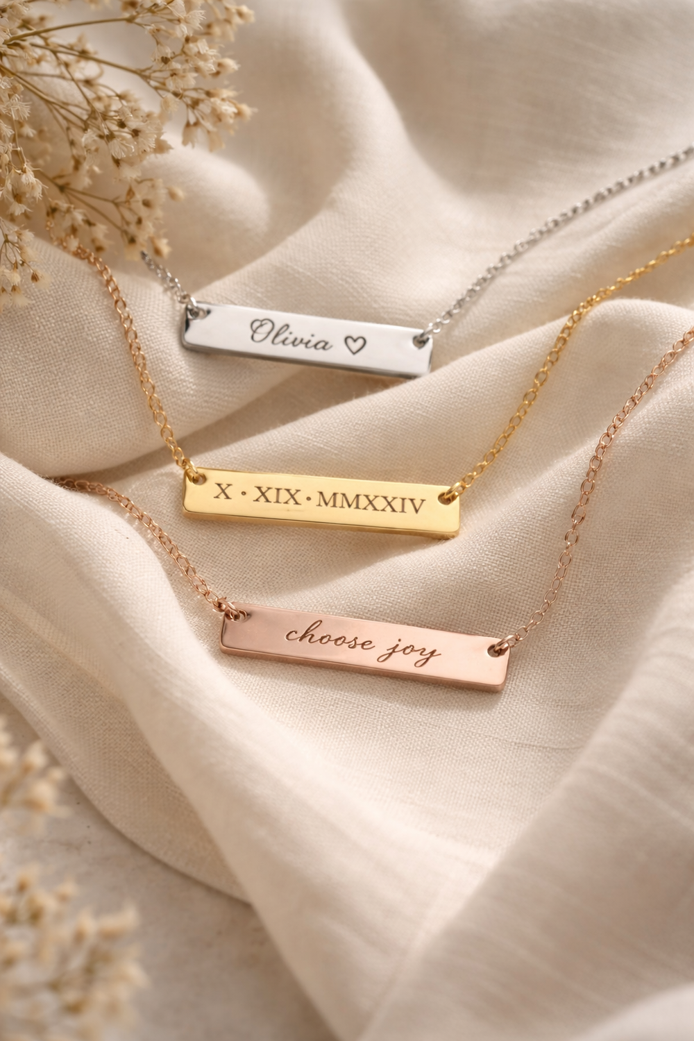 Personalized Engraved Bar Necklace