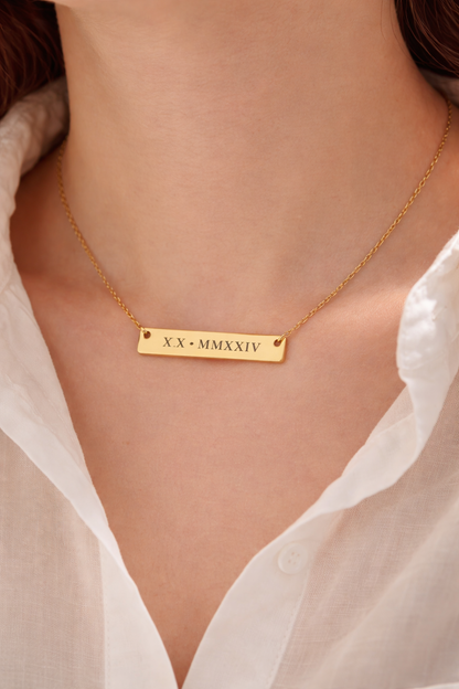 Personalized Engraved Bar Necklace