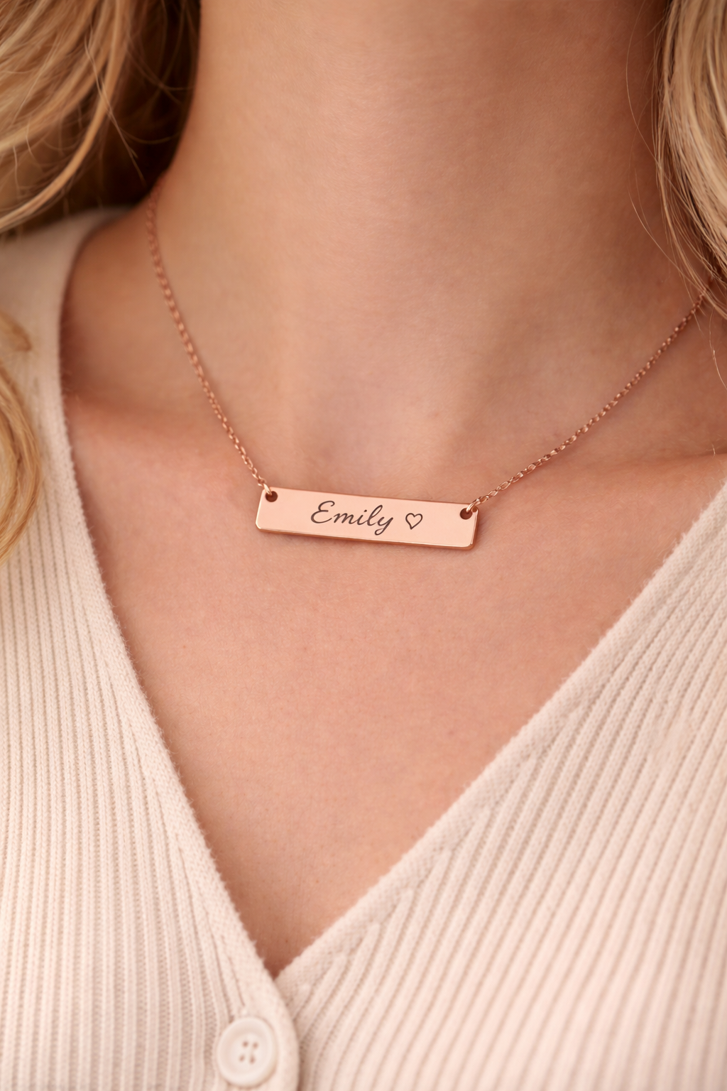 Personalized Engraved Bar Necklace
