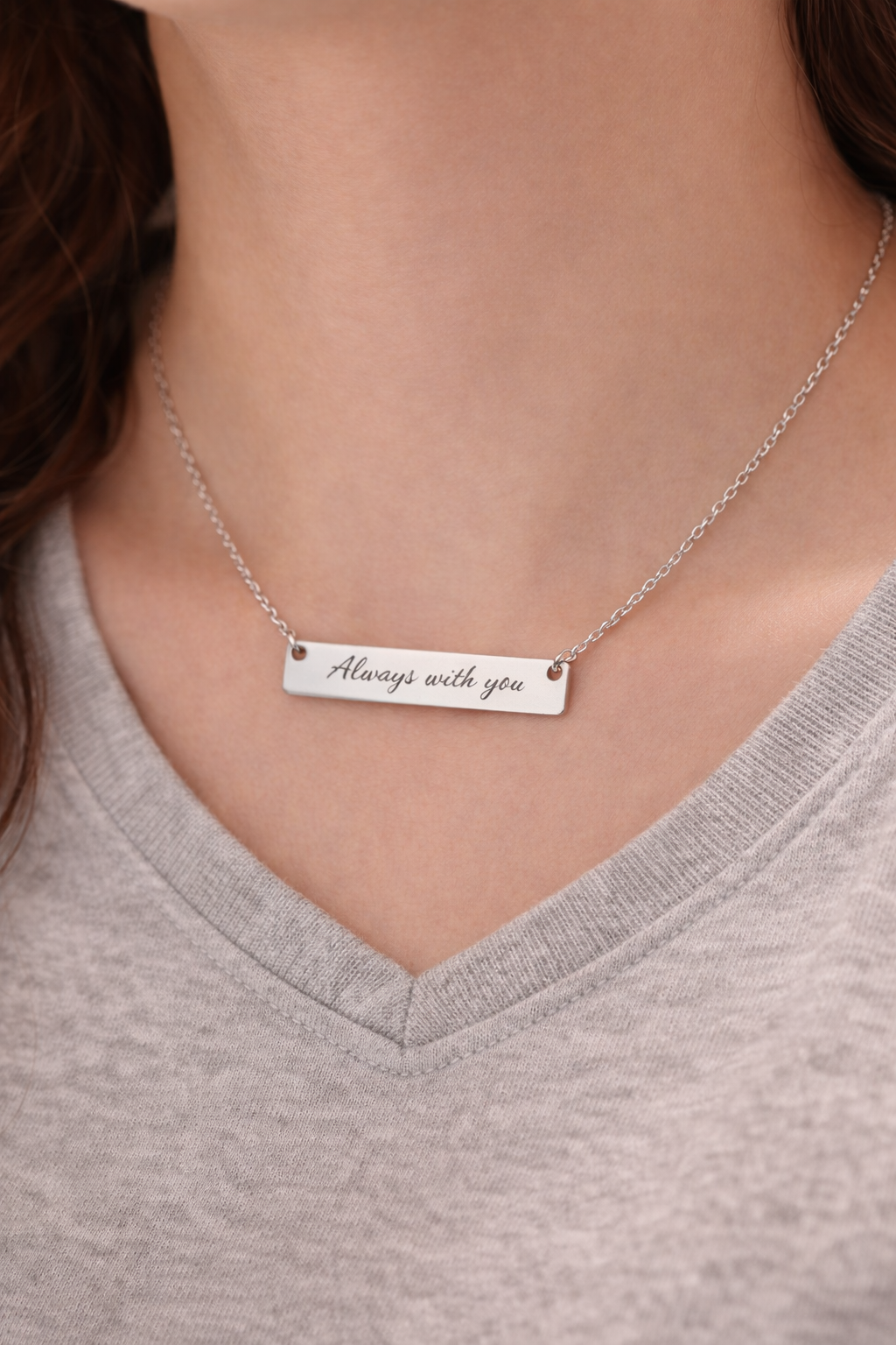 Personalized Engraved Bar Necklace