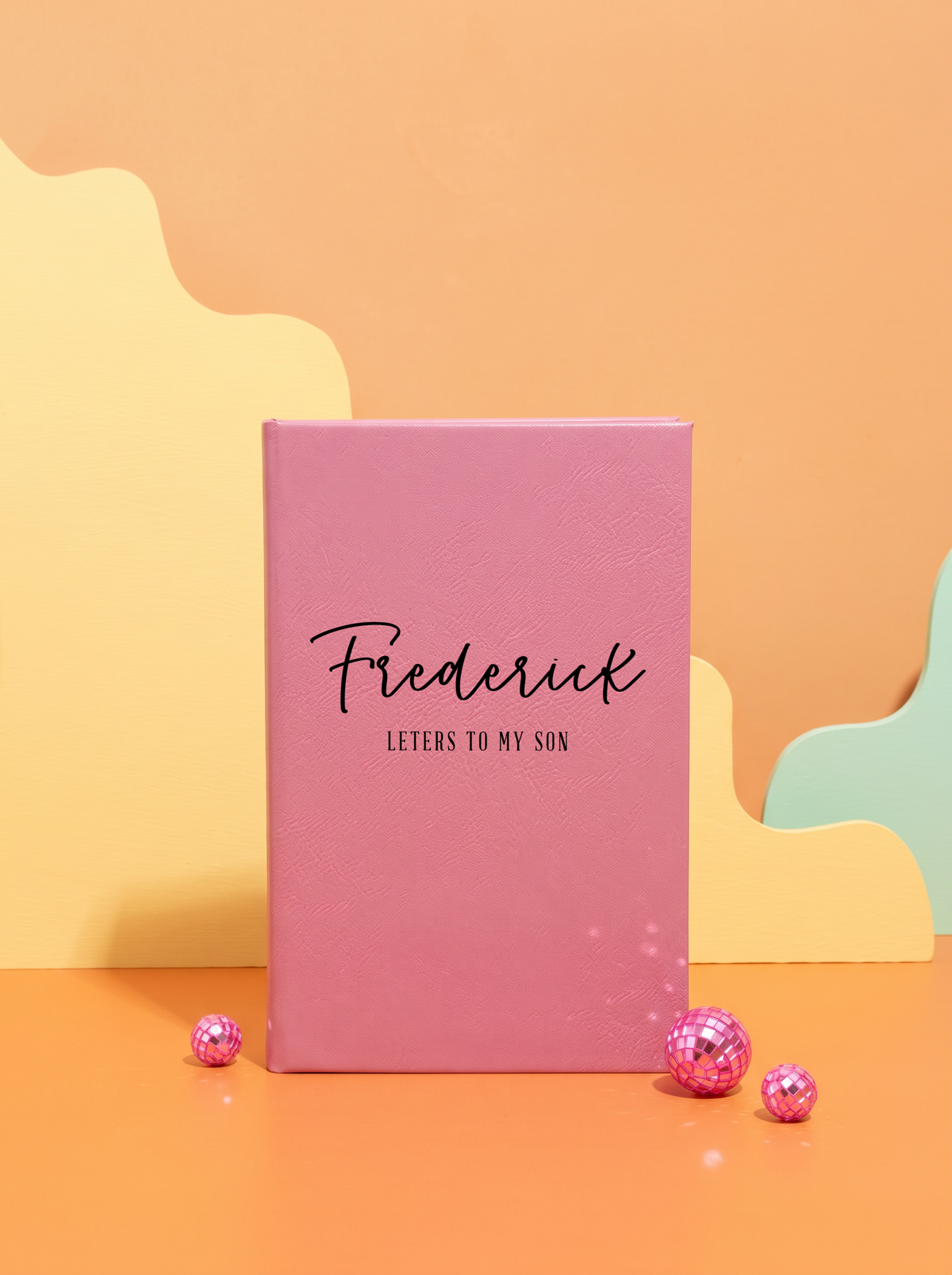 Personalized leatherette journal — J04 design in pink