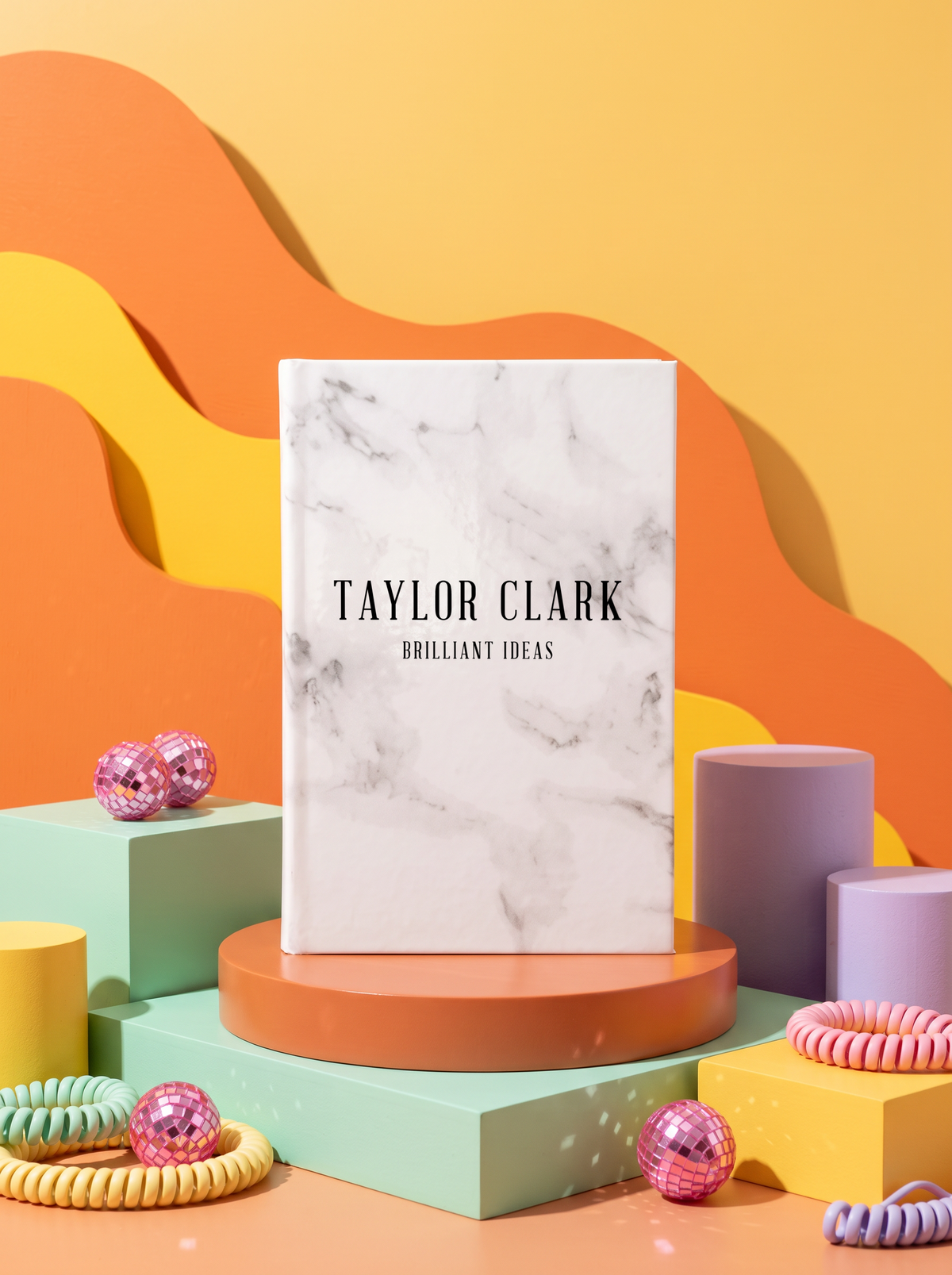 Personalized leatherette journal — J05 design in marble
