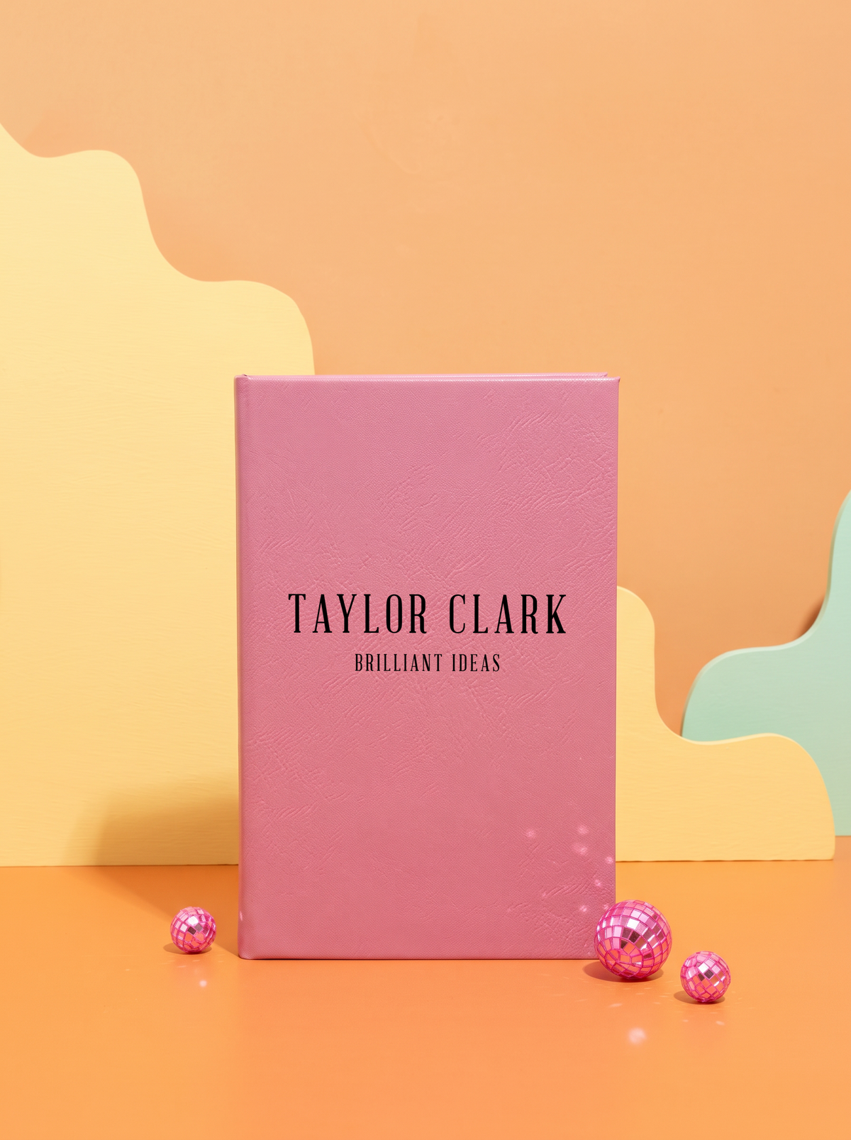 Personalized leatherette journal — J05 design in pink