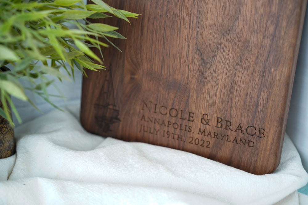 Sailboat Beach Wedding Cutting Board