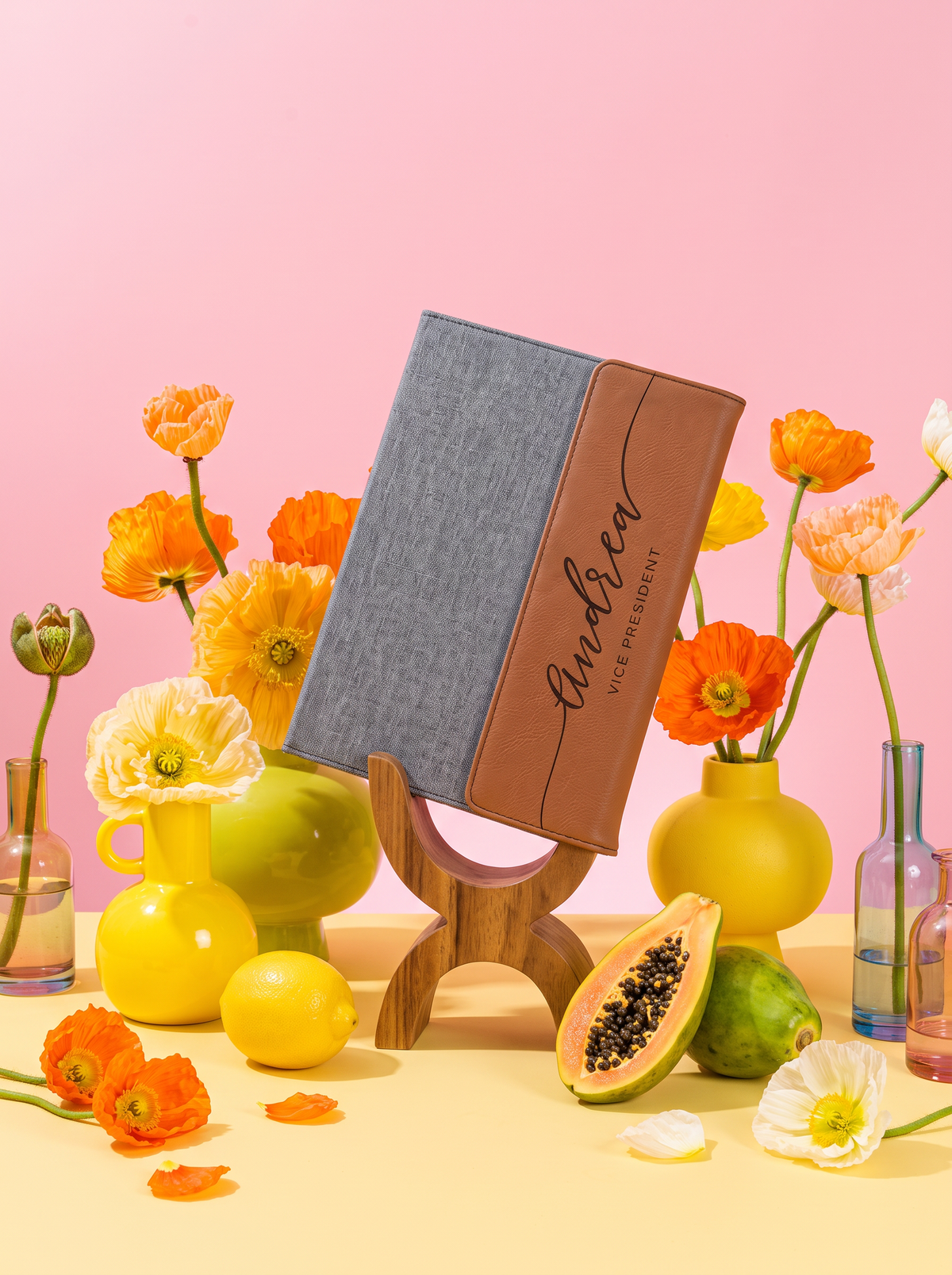 Personalized Portfolios in a colorful floral setting