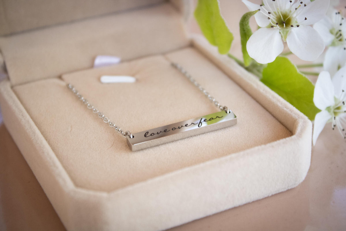 Engraved Bar Necklace