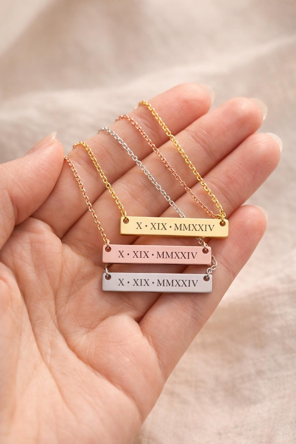 Engraved Bar Necklace