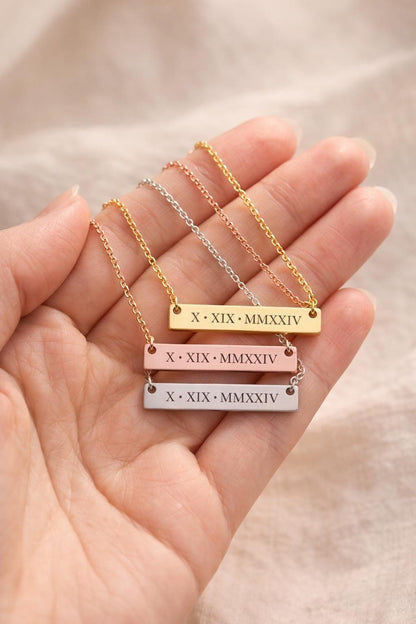 Engraved Bar Necklace