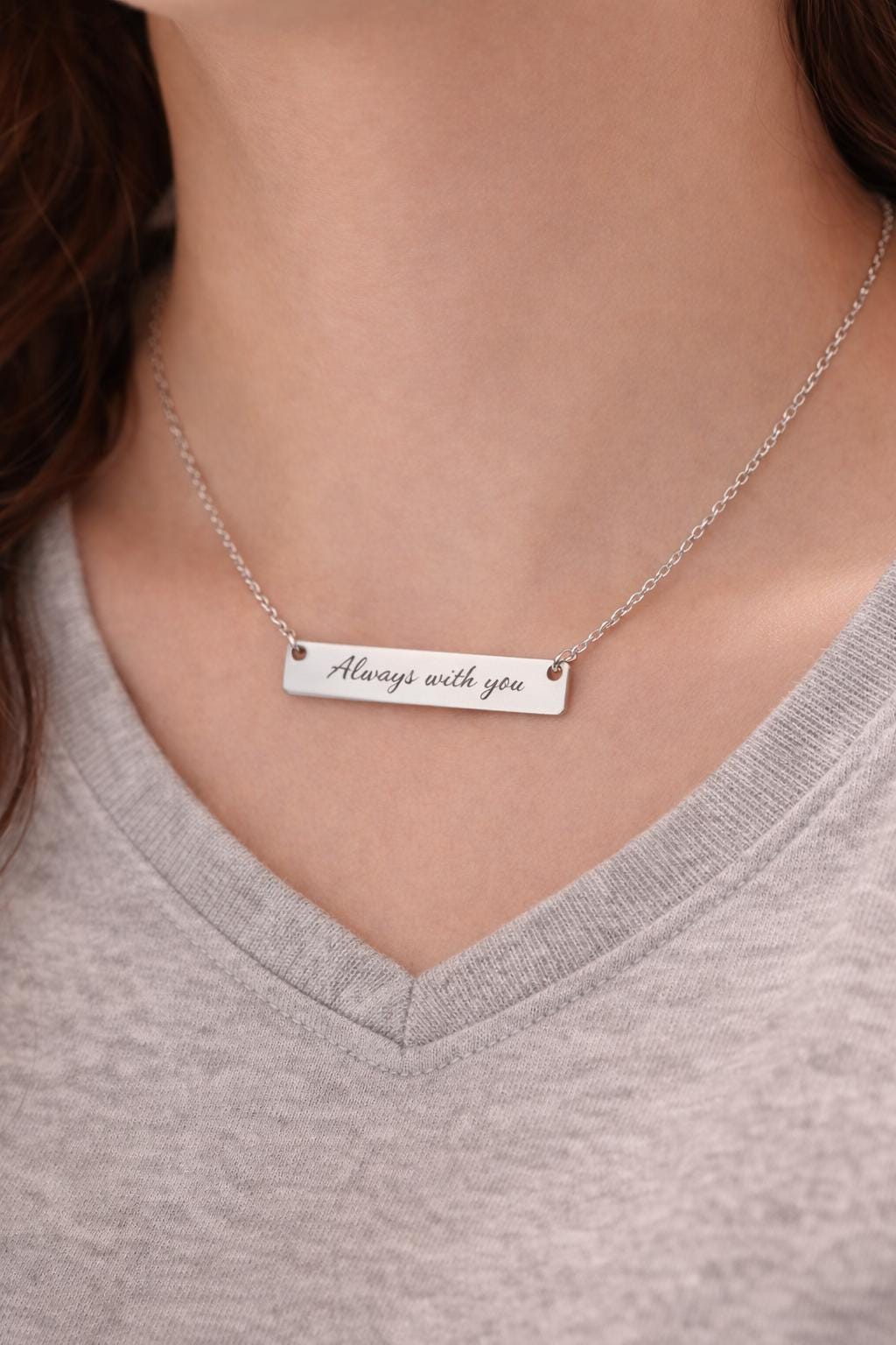 Engraved Bar Necklace