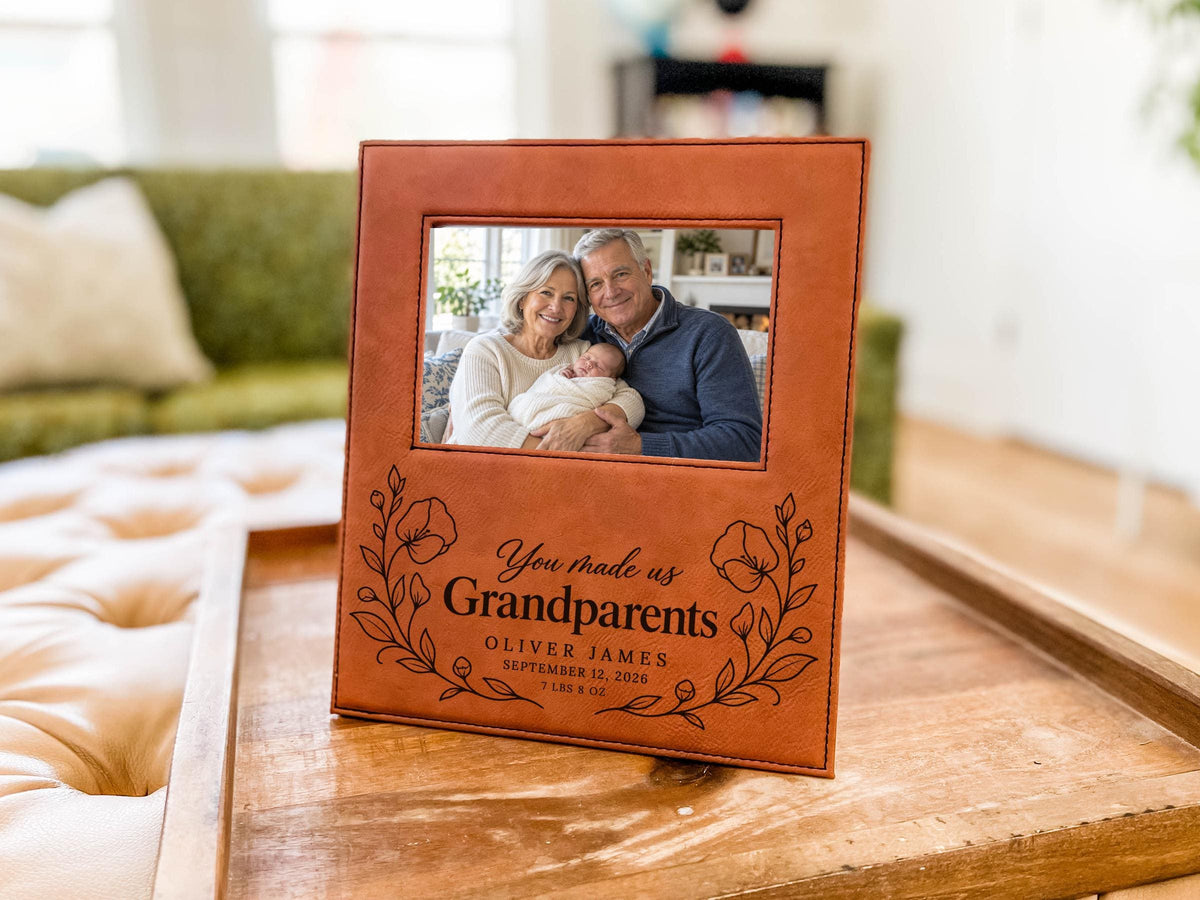 Personalized Grandparents Bloom frame; edited mockup.