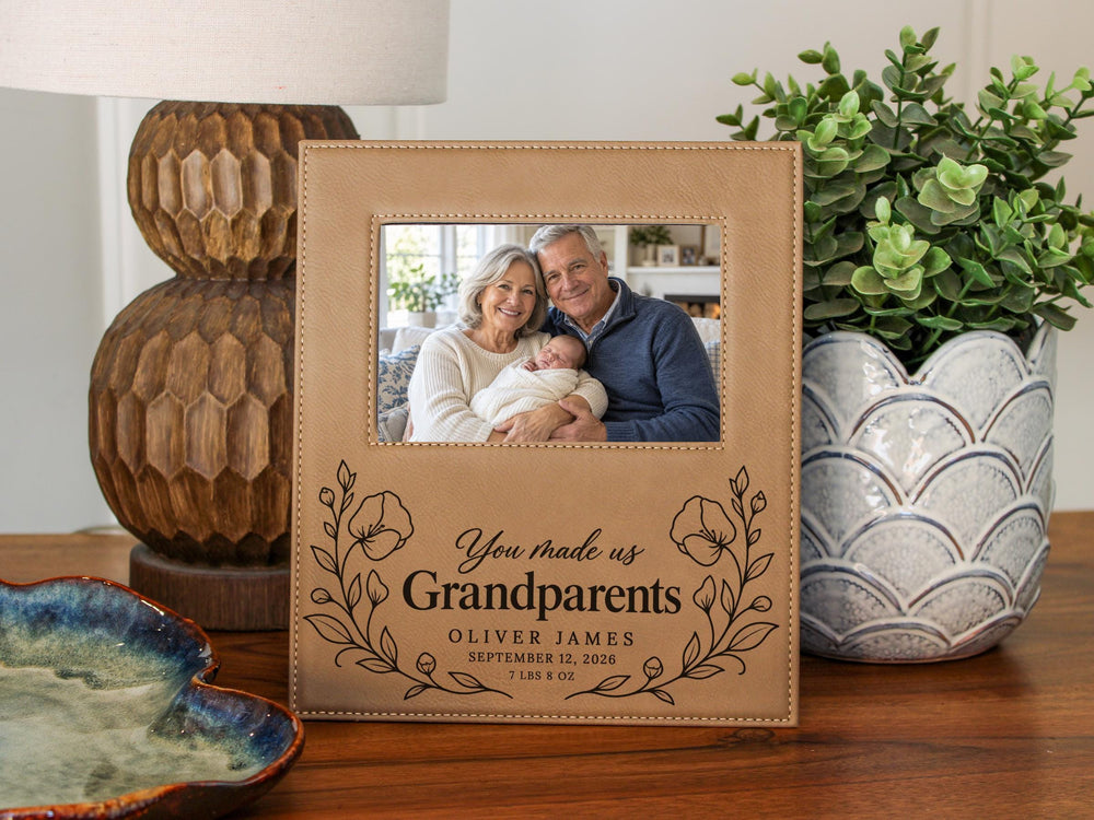 Personalized Grandparents Bloom frame; edited mockup.