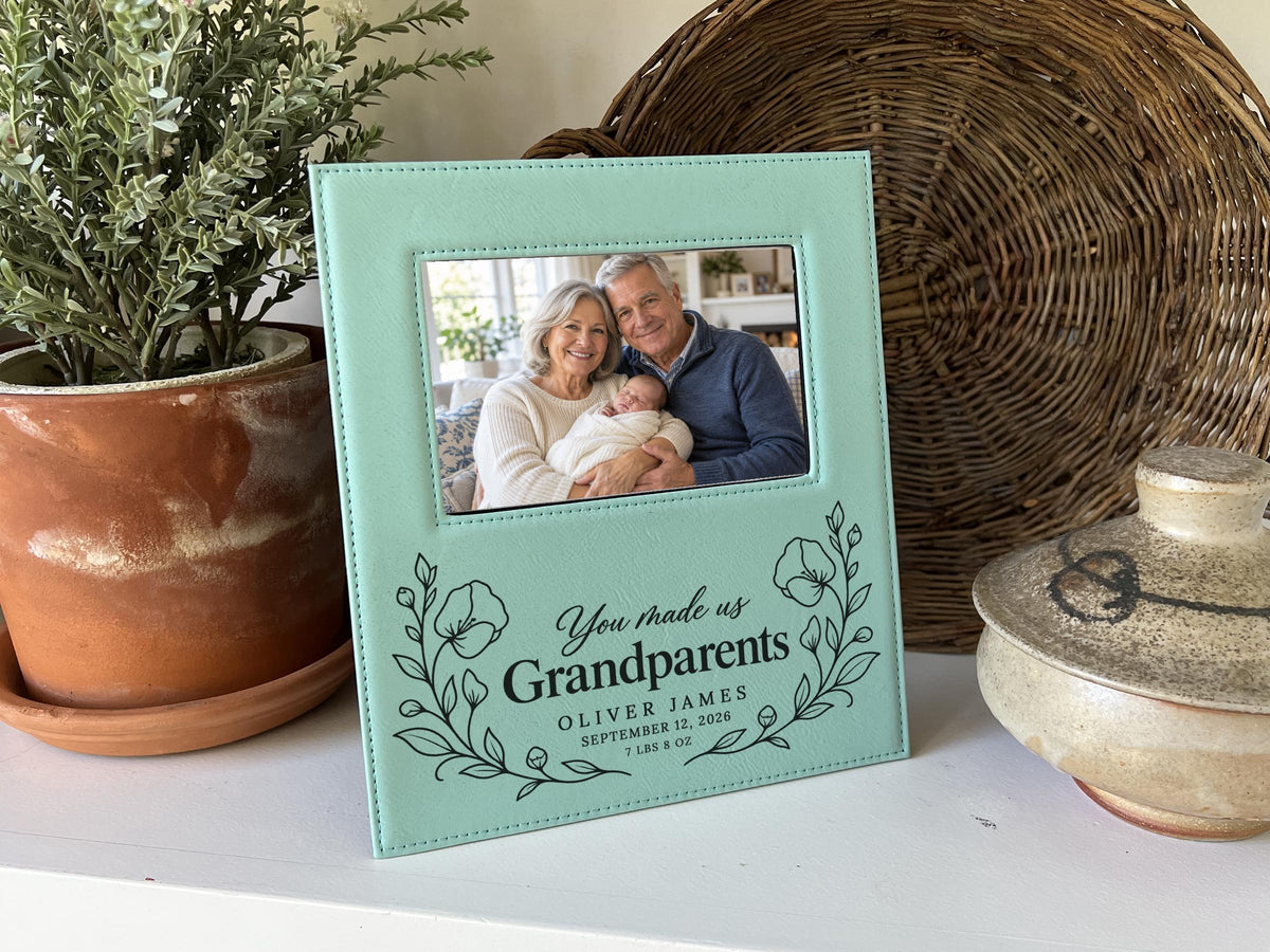 Personalized Grandparents Bloom frame; edited mockup.