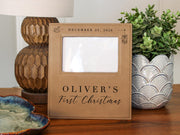 Edited mockup for Gift Options: None, showing Xmas Rocking Horse engraving, December 25, 2026 and Oliver’s First Christmas, with no photograph inserted.