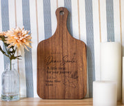 Personalized Dear Santa cutting board; edited mockup.