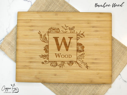 Traditional Monogram with Floral Boarder - 006