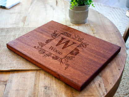 Traditional Monogram with Floral Boarder - 006