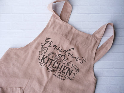 Mothers day Gifts for Mom | Personalized Linen Apron with Pockets for Gardening Cooking Crafting | Custom Gifts for Grandma