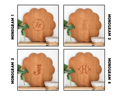 Scallop Monogram Cutting Board | Personalized Cutting Board | Personalized Charcuterie Board | Personalized Gift | Custom Gift Idea Wedding