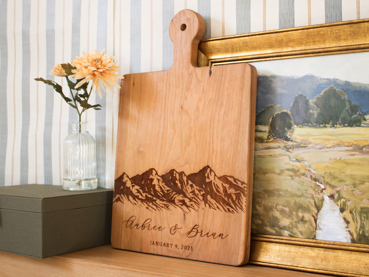 Mountain Range Wedding Cutting Board