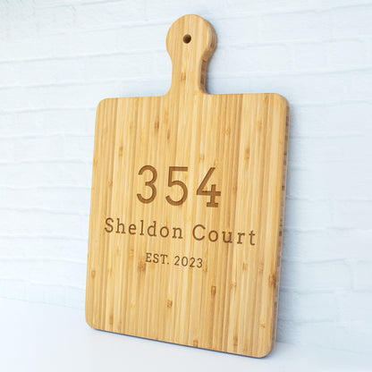 bamboo housewarming gift personalized cutting board charcuterie board
