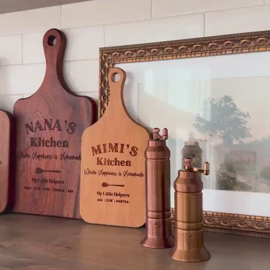 Grandma's Kitchen Cutting board Personalized Mother's day Gift for Grandma for Nana Sentimental gift from Grandkids Happiness is homemade