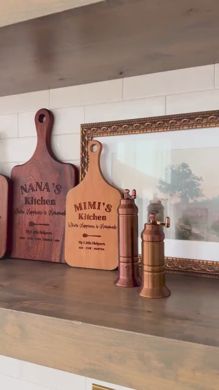 Grandma's Kitchen Cutting board Personalized Mother's day Gift for Grandma for Nana Sentimental gift from Grandkids Happiness is homemade