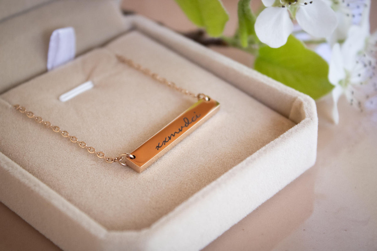 Engraved Bar Necklace