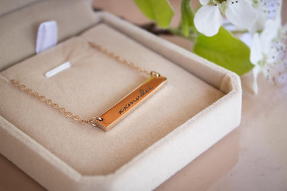 Engraved Bar Necklace