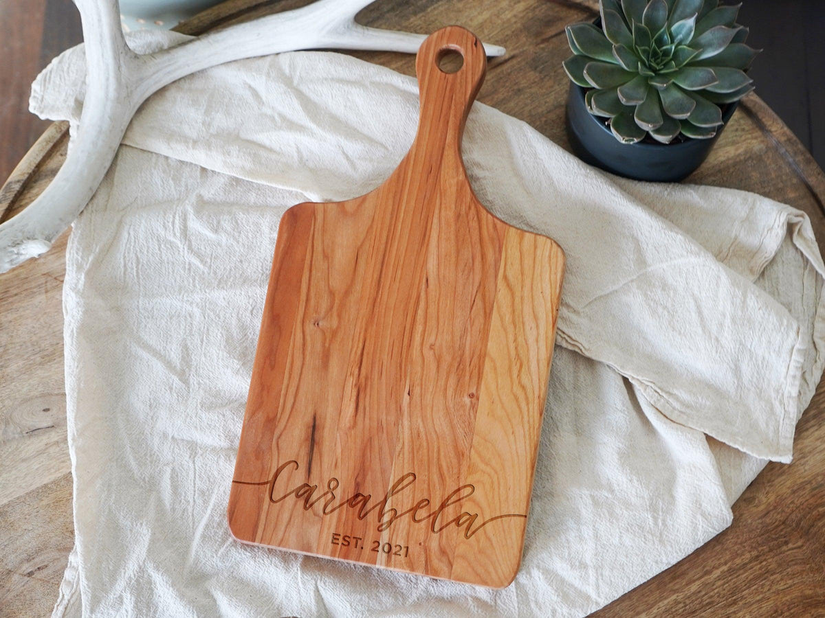 Flowing Script Family Name Cutting Board