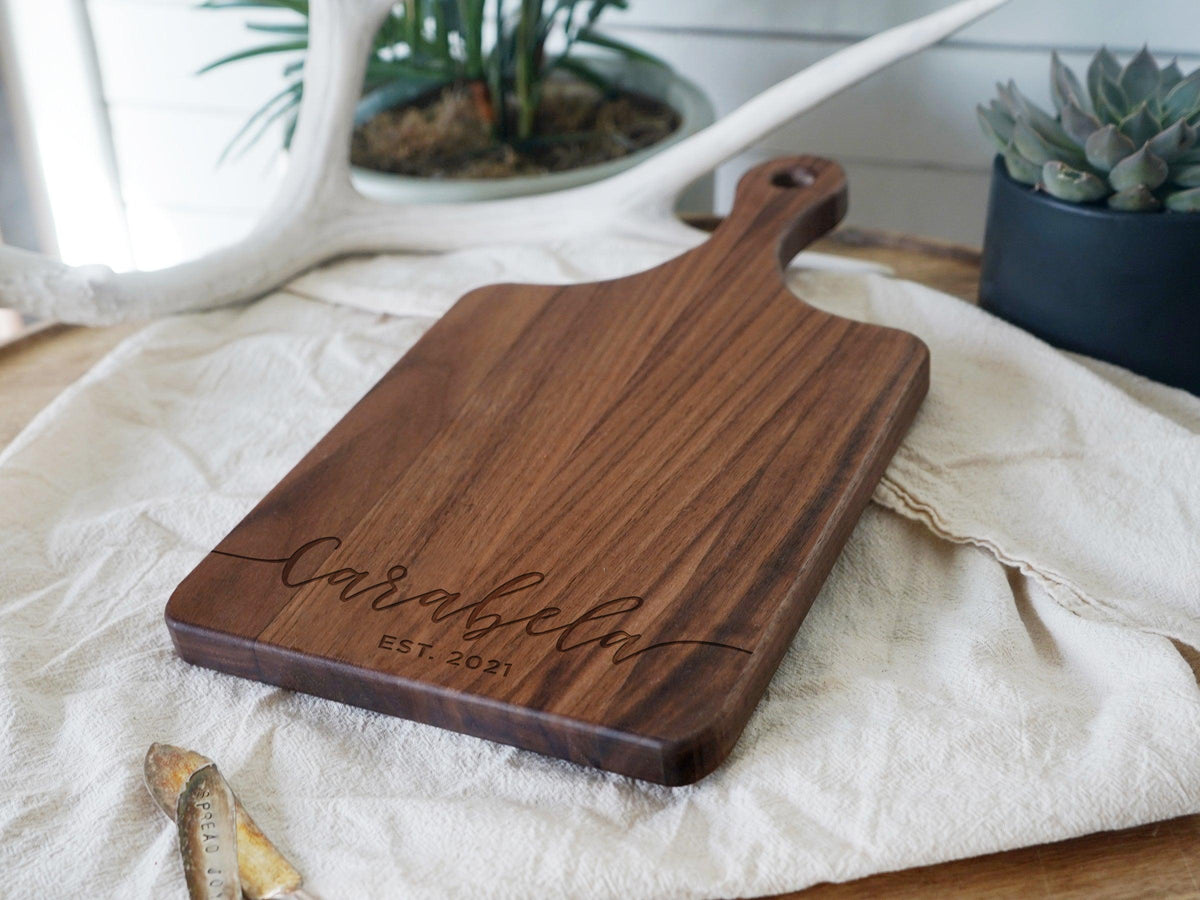 Flowing Script Family Name Cutting Board