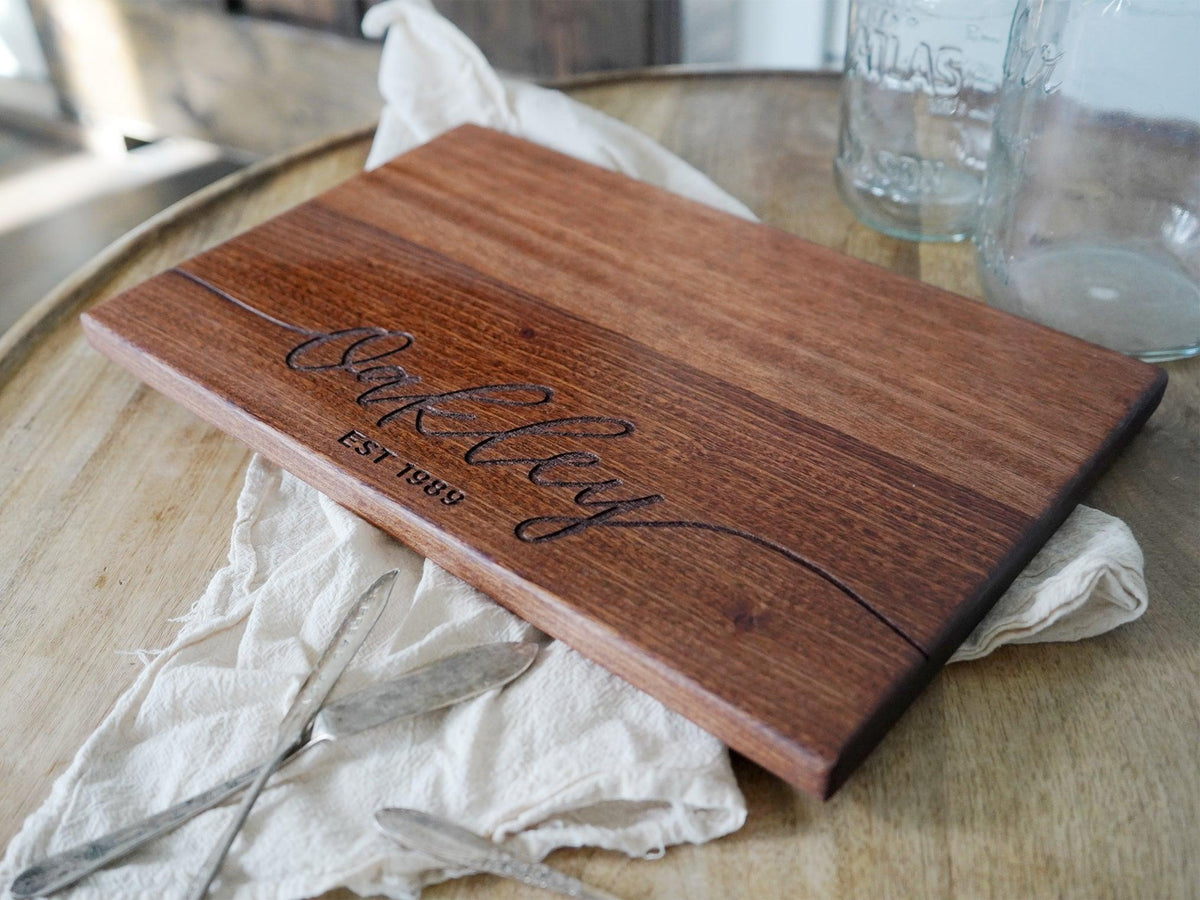 Flowing Script Family Name Cutting Board