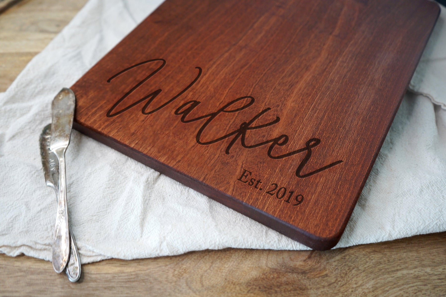 Personalized Script Cutting Board - Foxblossom Co.