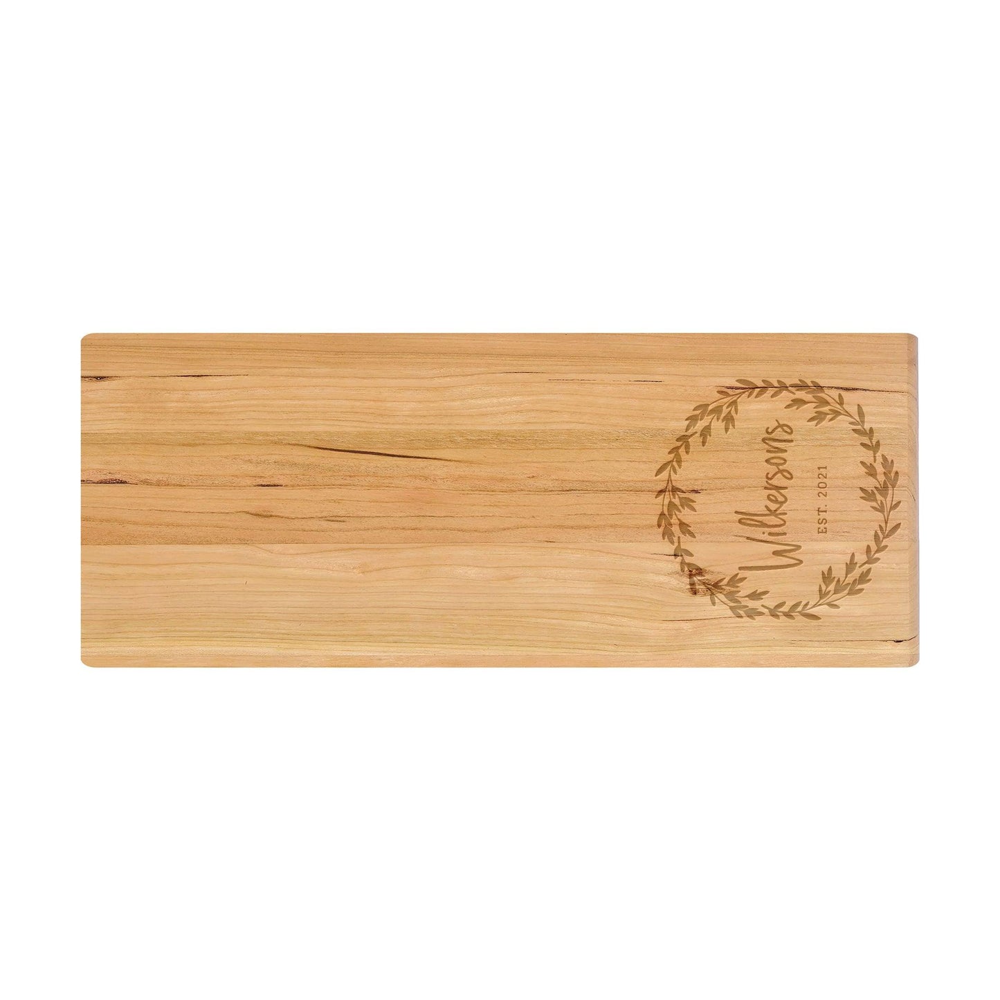 Personalized Cutting Board Last name in Wreath - 005