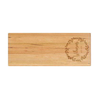 Personalized Cutting Board Last name in Wreath - 005