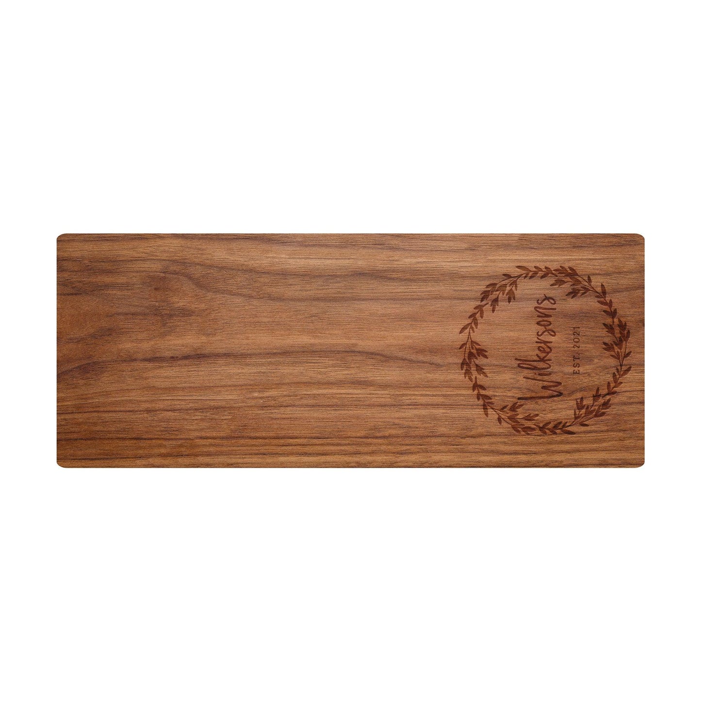 Personalized Cutting Board Last name in Wreath - 005