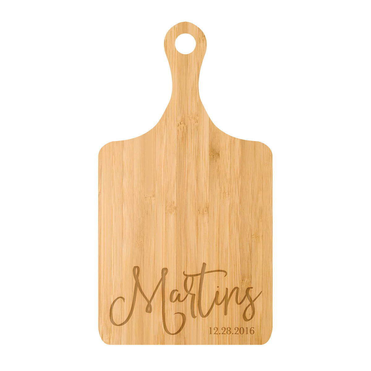 Modern Cursive Family Name Cutting Board