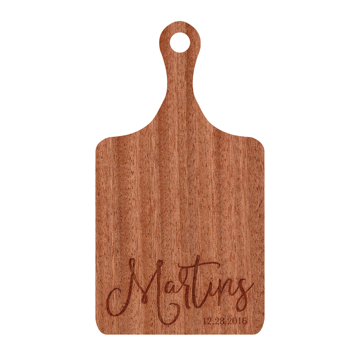 Modern Cursive Family Name Cutting Board