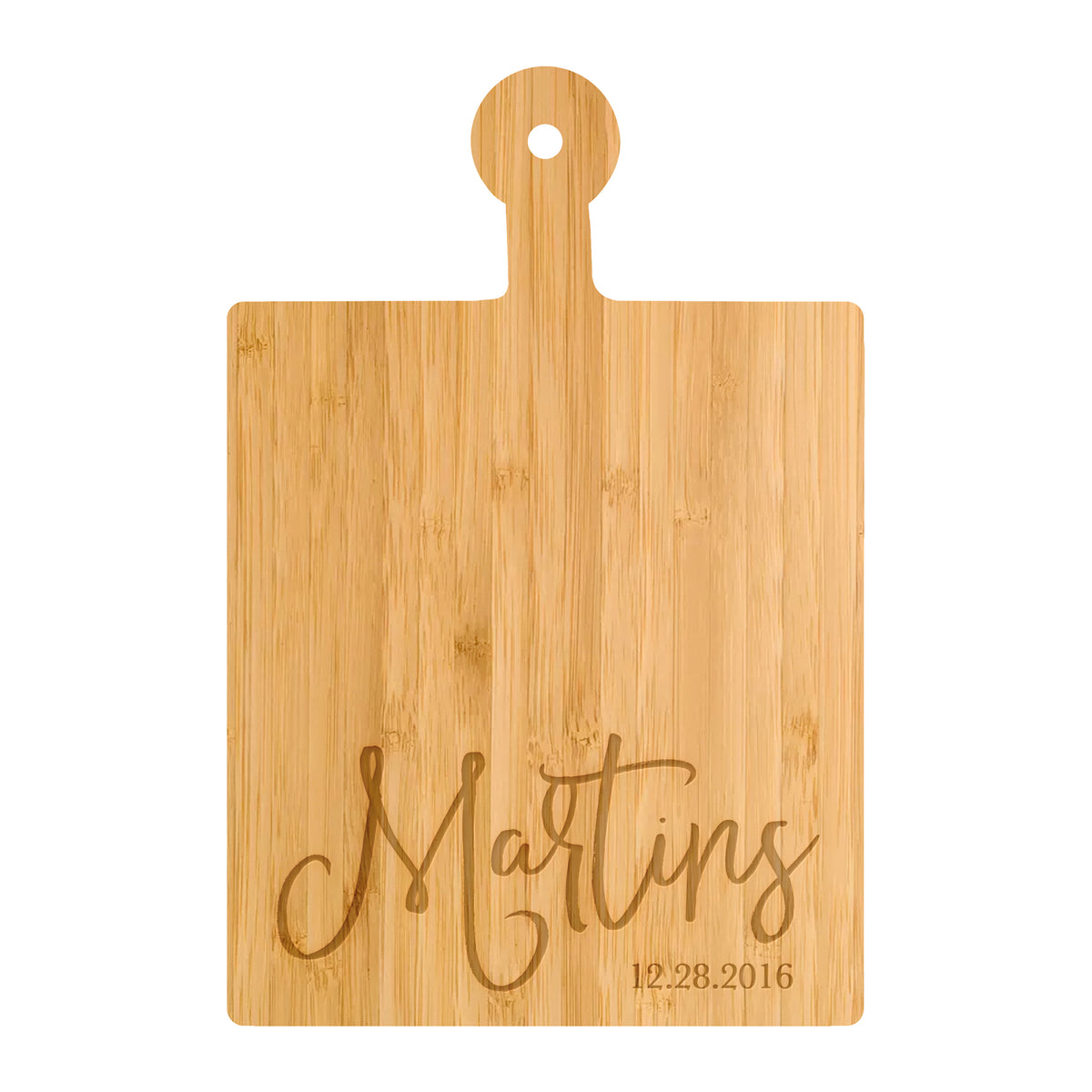 Modern Cursive Family Name Cutting Board