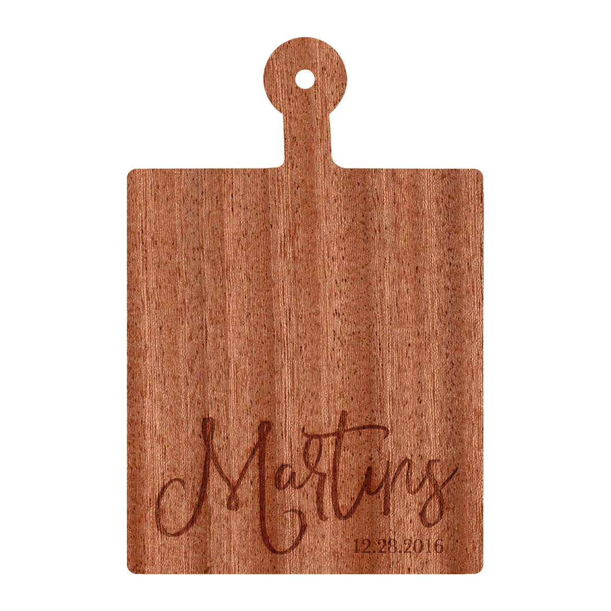Modern Cursive Family Name Cutting Board