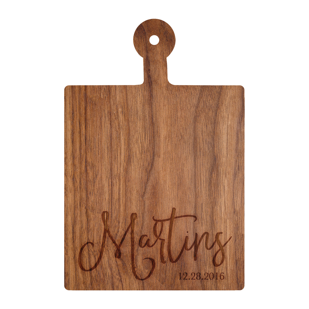 Modern Cursive Family Name Cutting Board
