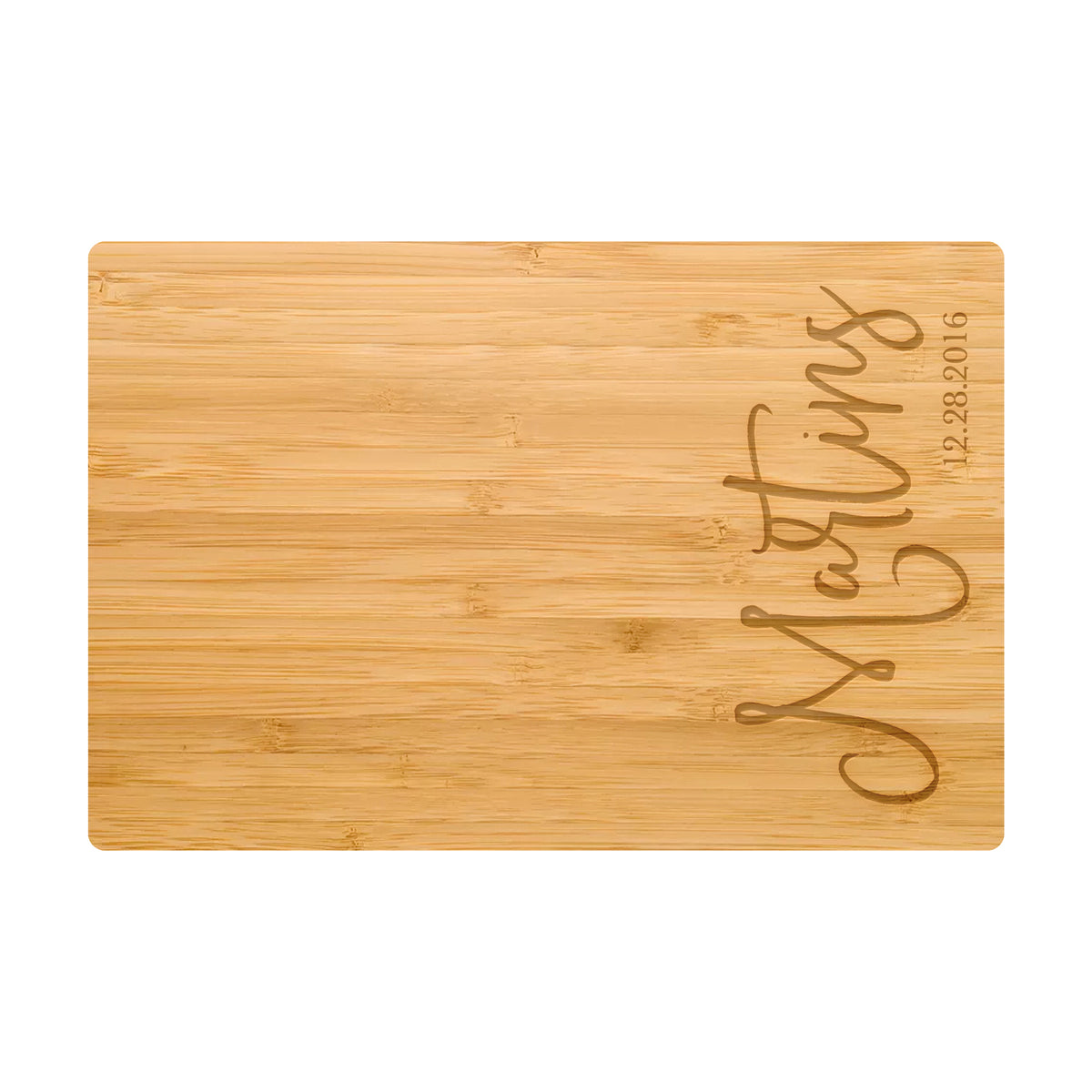 Modern Cursive Family Name Cutting Board