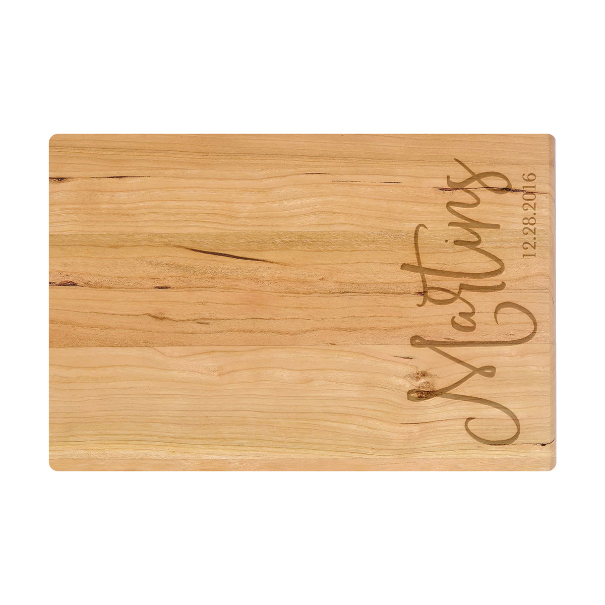 Modern Cursive Family Name Cutting Board