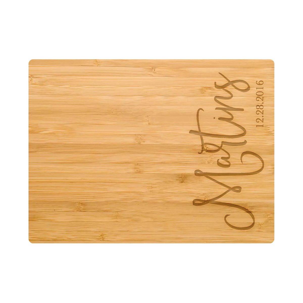 Modern Cursive Family Name Cutting Board