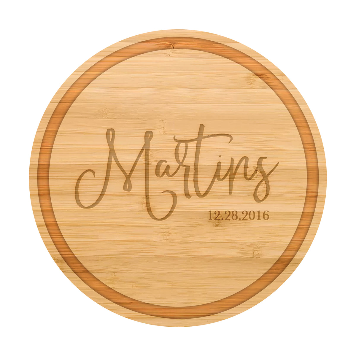 Modern Cursive Family Name Cutting Board